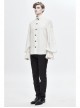 Grain Jacquard Shoulder Braid Attached Puff Sleeve Rough Selvedge White Punk Shirts