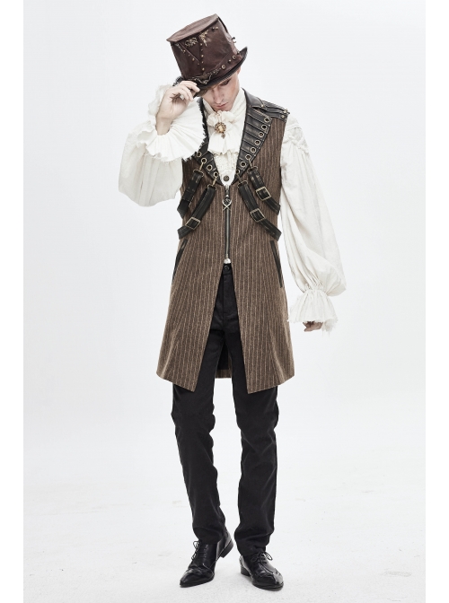 Grain Jacquard Shoulder Braid Attached Puff Sleeve Rough Selvedge White Punk Shirts