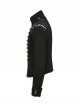 Black And Silver Non Stretch Twill Woven Detachable Sleeves Symmetrical Retro Applique Buttons On The Front Punk Style Stand Up Collar Jacket