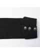Black And Silver Non Stretch Twill Woven Detachable Sleeves Symmetrical Retro Applique Buttons On The Front Punk Style Stand Up Collar Jacket