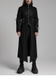 Black Twill Woven Patchwork Layer Laminated Front Irregular Double Layer Patchwork Button Design Punk Style Wild Jacket