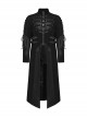 Black Twill Woven Patchwork Layer Laminated Front Irregular Double Layer Patchwork Button Design Punk Style Wild Jacket
