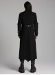 Black Twill Woven Patchwork Layer Laminated Front Irregular Double Layer Patchwork Button Design Punk Style Wild Jacket