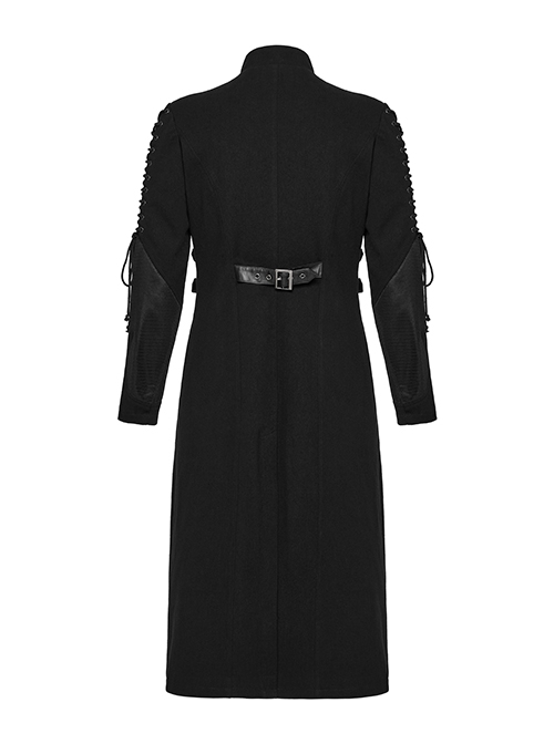 Black Twill Woven Patchwork Layer Laminated Front Irregular Double Layer Patchwork Button Design Punk Style Wild Jacket