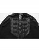 Handsome Black Twill Layer Laminated Front Personalized Double Row D Button Decoration Punk Style Stand Up Collar Cape