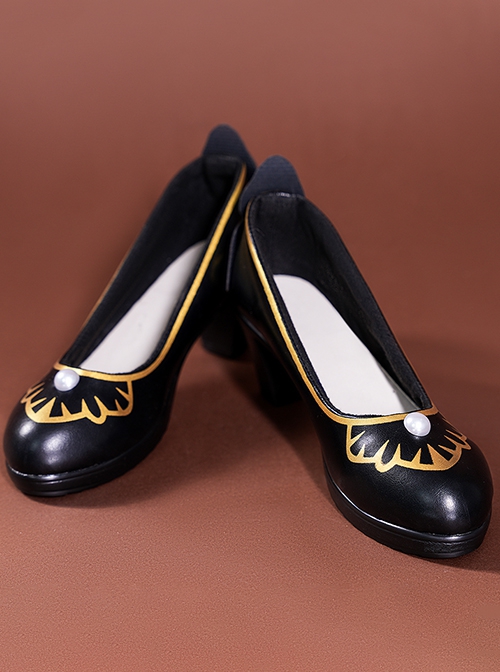 Game Honkai Star Rail Fugue Halloween Cosplay Accessories Black High Heels