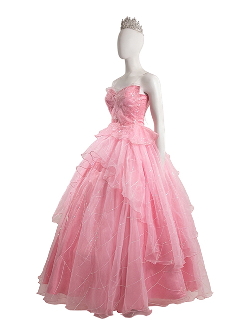 Wicked Glinda Wedding Dress Affordable Version Halloween Cosplay Costume Set