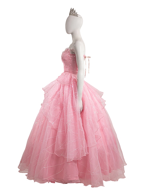 Wicked Glinda Wedding Dress Affordable Version Halloween Cosplay Costume Set