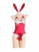 Hollow Backless Binding Bands Hidden Buttons Open Crotch Bunny Girl Jumpsuit Christmas Uniform Sexy Lingerie Set