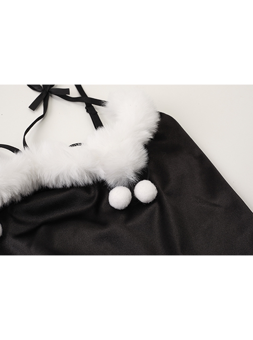 Hollow Backless Binding Bands Hidden Buttons Open Crotch Bunny Girl Jumpsuit Christmas Uniform Sexy Lingerie Set