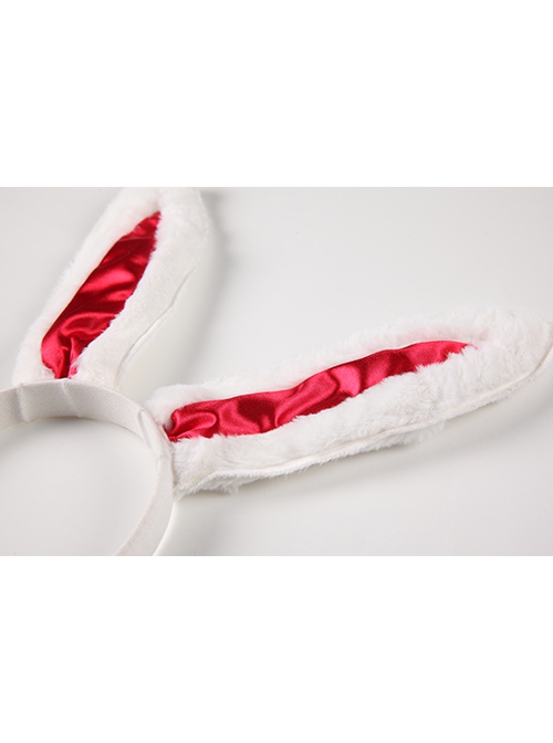Red Low-Cut Plush Splicing Velvet Tight Hip-Wrapped Suspender Nightdress Christmas Sexy Lingerie Set