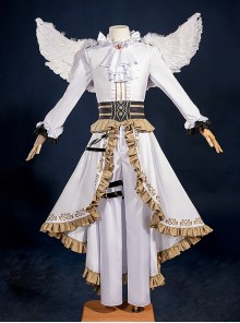 Blue Lock Chigiri Hyoma White Angel Costume Halloween Cosplay Costume Full Set