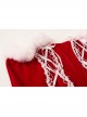 Christmas Uniform Plush Stitching Red Velvet Princess Style Backless Dress Sexy Lingerie Set