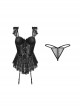 See-Through Lace Sweet Mesh With Chest Pads Tight Flying Sleeves Nightdress Sexy Lingerie Set