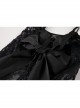 Hollow Chest Sweet Lace-up Bow See-Through Lace Open Crotch Jumpsuit Sexy Lingerie