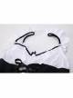 Black White Backless Temptation Cute Maid Style Flying Sleeves Suspender Nightdress With Apron Sexy Lingerie Set