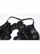 Elegant Chest Bow Deep V See-through Lace Backless Slim Open Crotch Jumpsuit Sexy Lingerie