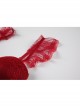 See-Through Mesh Yarn Lace Steel Ring Gathered With Chest Pads Fluffy Hem Flying Sleeves Suspenders Sexy Lingerie Set