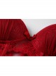 See-Through Mesh Yarn Lace Steel Ring Gathered With Chest Pads Fluffy Hem Flying Sleeves Suspenders Sexy Lingerie Set