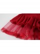See-Through Mesh Yarn Lace Steel Ring Gathered With Chest Pads Fluffy Hem Flying Sleeves Suspenders Sexy Lingerie Set