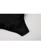 Sweet Bow Maid Style Flying Sleeves Backless Bunny Girl Ruffles Jumpsuit Plus Size Sexy Lingerie Set