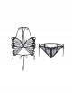 See-through Mesh Yarn Halter Neck Romantic Butterfly Open Crotch Three-point Sexy Lingerie Set