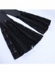 Black High Waist Slim Fit Lace Hollow Hem With Cross Decoration Punk Style Flared Trousers
