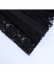 Black High Waist Slim Fit Lace Hollow Hem With Cross Decoration Punk Style Flared Trousers