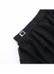 Sexy Black Slightly Transparent Rose Print Waist Short Skirt Decorated Punk Style Irregular Fake Two Piece Skirt Pants