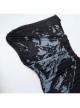 Black Sex Printed Off Shoulder Slightly Transparent Mesh Gothic Style Sleeveless Hip Dress