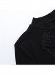 Black Simple Slim Fit Cross Carved Pattern On The Chest Gothic Style Long Sleeve Hip Dress