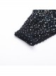 Black Sexy Shiny Hollow Slightly Elastic Spider Web See Through Low Collar Punk Style See Through Long Sleeved Bodysuit