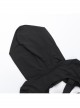 Black Simple Personality Hooded Front Chest Hollow Buckle Decoration Punk Style Long Sleeved Top