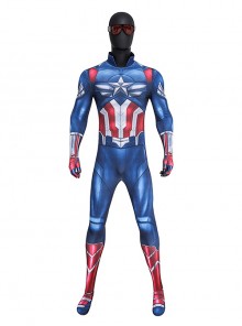 Captain America  Brave New World New Captain America Bodysuit Halloween Cosplay Costume Set