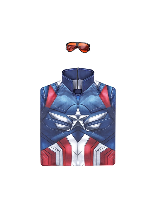 Captain America  Brave New World New Captain America Bodysuit Halloween Cosplay Costume Set