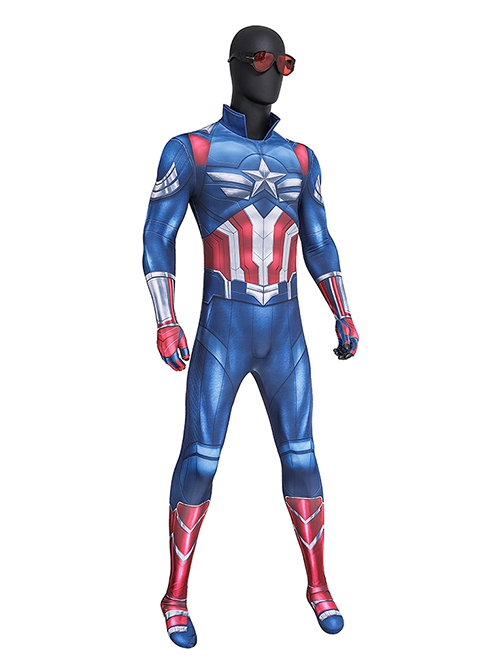 Captain America  Brave New World New Captain America Bodysuit Halloween Cosplay Costume Set