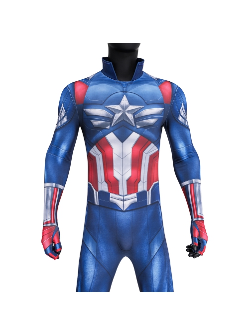 Captain America  Brave New World New Captain America Bodysuit Halloween Cosplay Costume Set