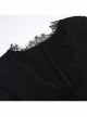 Black Sexy Waist V Neck Front Hollow Design Gothic Style Hip Wrapped Long Sleeved Dress