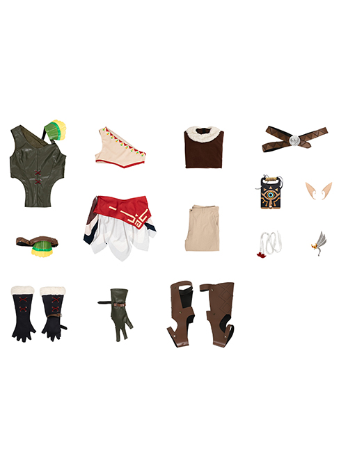 The Legend Of Zelda Tears Of The Kingdom Link Rito Village Halloween Cosplay Costume Set Without Shoes