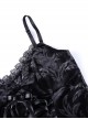 Retro Black Lace Front Cross-Strap Decoration Punk Style Sexy Vest