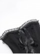 Sexy Black Plant Embossed Pattern Stitching Slightly Transparent Mesh Hem Design Gothic Style Tube Top Dress