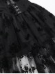 Sexy Black Plant Embossed Pattern Stitching Slightly Transparent Mesh Hem Design Gothic Style Tube Top Dress