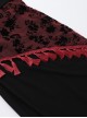 Fashion Black Woven Stitching Lace Tassel Printed Fabric Gothic Style Sleeveless Suspender Dress