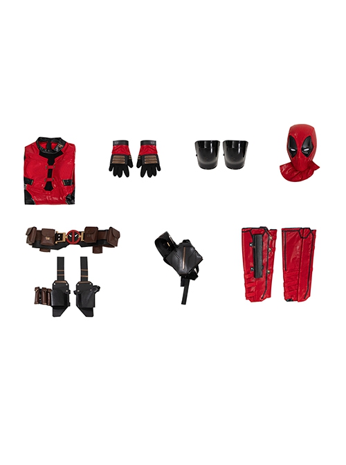 Deadpool & Wolverine Deadpool Upgraded Deadpool Halloween Cosplay Costume Set Without Shoes And Props
