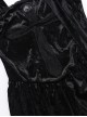 Black Sexy Velvet Splicing Lace Lace Front Center Hollow Cross Decoration Gothic Style Embroidered Sleeveless Dress