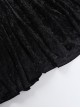 Black Sexy Velvet Splicing Lace Lace Front Center Hollow Cross Decoration Gothic Style Embroidered Sleeveless Dress