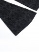 Black Flocked Micro Transparent Cross Pattern Side Tie Decoration Punk Style Fake Two Piece Flared Culottes