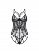 Front Hollow Hip Hollow Temptation Steel Ring Gathers Perspective Lace Sexy Lingerie Jumpsuit