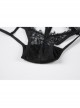Front Hollow Hip Hollow Temptation Steel Ring Gathers Perspective Lace Sexy Lingerie Jumpsuit