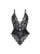 Chest Hollow Deep V Sweet Ballet Style Fluffy Hem Backless Open Crotch Sexy Lingerie Jumpsuit